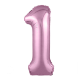 Цифра 1 Slim (40"/102cм) Фламинго 1 шт._1