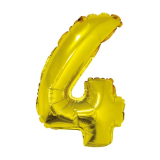 Мини-цифра 4 (16''/41см) Золото 1 шт._1