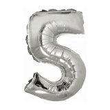 Мини-цифра 5 (16''/41см) Серебро 1 шт._1