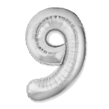 Цифра 9 (40''/102см) Серебро, 1 шт._1