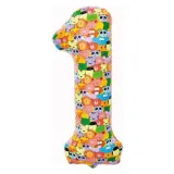 Цифра 1 (34''/86см) Зверята 1 шт._1