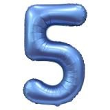 Цифра 5 (34"/86см) Синий Сатин 1 шт._1