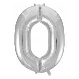 Цифра 0 (34''/86см) Серебро 1 шт._1