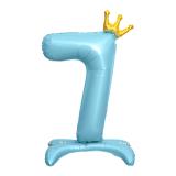 Цифра 7 (32''/81см) Голубой Золотая корона, на подставке 1 шт._1