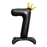 Цифра 7 (32''/81см) Черный Золотая корона, на подставке 1 шт._1