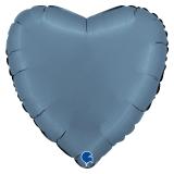 Сердце (18"/46см) Джинс Сатин 1 шт._1