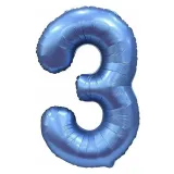 Цифра "3" (34"/86см) Синий, Сатин 1 шт._1