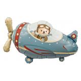 Фигура (31"/79см) Самолет мишка-пилот 1 шт. в уп._1