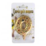 Свеча "0" Саната, Золото Металлик (7см) 1 шт._1