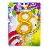 Свеча "8" Гигант, Золото (12см) 1 шт._1