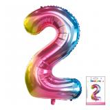 Цифра "2" (40″/102см) Радуга нежный градиент 1 шт._1