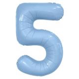 Цифра 5 (40''/102 см) Slim, Небесный, 1 шт_1