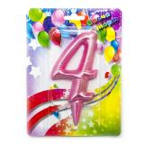 Свеча "4" Гигант, Розовое Золото (12см) 1 шт._1