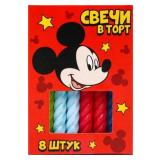 Свечи "С Днем Рождения, Микки Маус" Витые 8 шт._1
