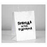 Пакет "Природа на тебе отдохнула" (24*14*30см) подарочный 1 шт._1