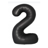 Цифра 2 Slim (34''/86 см) Черный, Сатин, 1 шт_1