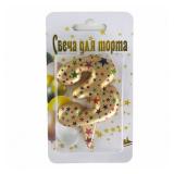 Свеча "3" Саната, Золото Металлик (7см) 1 шт._1