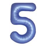 Цифра 5 (34"/86см) Slim, Синий хром, сатин, 1 шт. _1