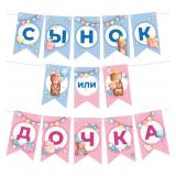 Гирлянда флажки "Сынок или Дочка?" (300см) 1 шт._1