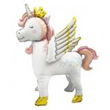 Фигура 3D (26''/66 см) Крылатый единорог, Розовый, Сатин, 1 шт. в уп._1