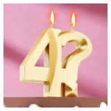 Свеча "4?" Грань золото (6,5см) 1 шт._1