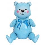 Фигура (32"/81см) Сидячий мишка, Голубой (надув воздухом) 1 шт._1