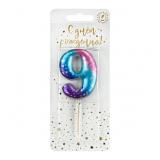 Свеча "9" Космос, Градиент (4,3см) 1 шт._1