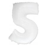 Цифра 5 (40''/102см) Белый 1 шт._1