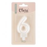 Свеча "6" Воздушный Шарик Жемчужный (7см) 1шт._1