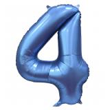 Цифра "4" (34"/86см) Синий Сатин 1 шт._1