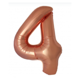 Цифра 4 Slim (34''/86 см) Бронза, Металлик, 1 шт._1