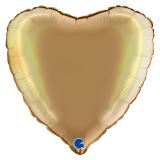 Сердце (18''/46см) Шампань, Голография 1 шт. _1