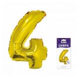 Мини-цифра "4" (16"/41см) Золото 1 шт._1