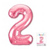 Цифра "2" (40"/102см) Нежный розовый 1 шт._1