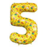 Цифра "5" (34"/86см) Три Кота, желтый 1 шт._1