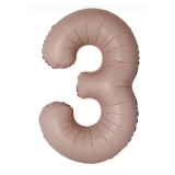 Цифра 3 Slim (34''/86 см) Винтажная роза, Матовый, 1 шт_1
