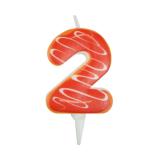 Свеча "2" Пончик (6см) 1 шт._1