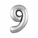 Цифра 9 (32''/81см) Серебро 1 шт._1