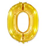 Цифра 0 (40''/102см) Золото, 1 шт. в уп._1
