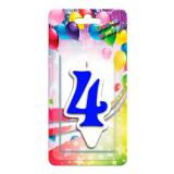 Свеча "4" Волна Синяя 1 шт._1