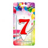 Свеча "7" Волна Красная 1 шт._1