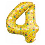 Цифра "4" (34"/86см) Три Кота, желтый 1 шт._1