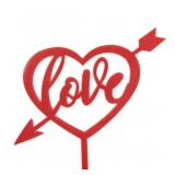 Топпер "Сердце Love, Стрела Амура" Красный (12*14см) 1 шт._1