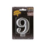 Свеча "9" Серебро (8см) 1 шт._1