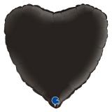 Сердце (18''/46см) Черный, Сатин 1 шт. _1