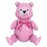 Фигура (22''/56см) 3D Сидячий мишка, Розовый 1 шт._1