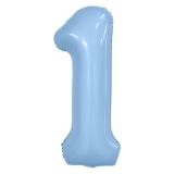 Цифра 1 (40''/102 см) Slim, Небесный, 1 шт. _1
