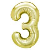 Цифра "3" (40''/102см) Белое золото 1 шт._1