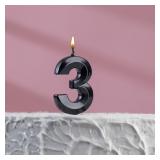 Свеча 3 Грань Черная (13см) 1 шт._1