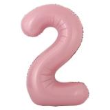 Мини-цифра 2 (16''/41см) Розовый, Матовый 1 шт._1